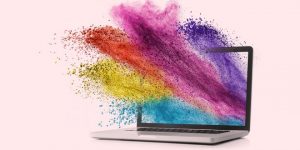 laptop con colores